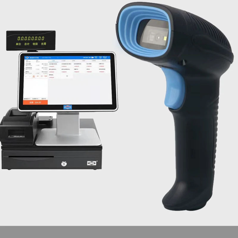 Модерен Безжичен Скенер червена Светлина Баркод Сканиране на QR Gun 2D Бързото Разпознаване на най-Високо Качество С вградена батерия