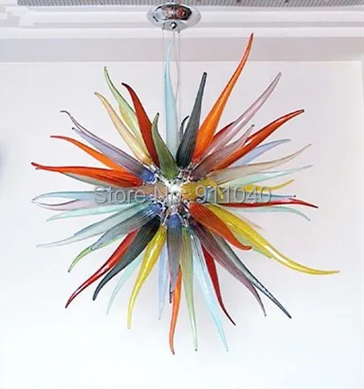 Модерен Многоцветен Трапезария Roon Flower Art Glass LED Лампи 100% Ръчно Бластване Стъклен Полилей