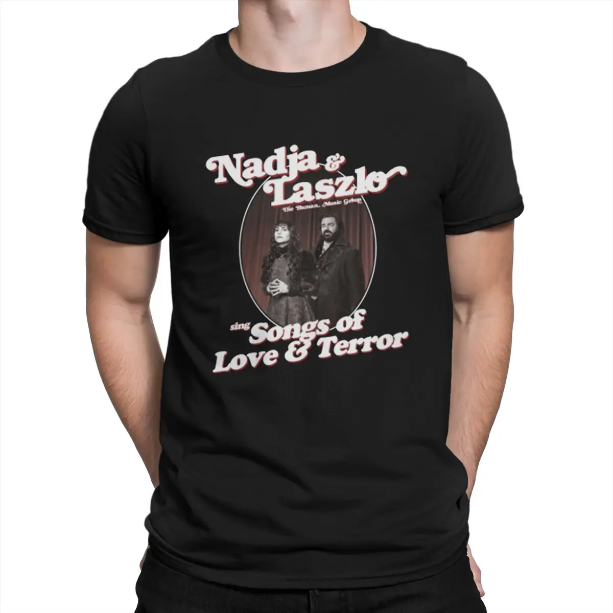Мъжки t-shirt Надя And Laszlo The Human Music Group Пей Songs Of Love and Terror Което правим в сянката на Памучни дрехи