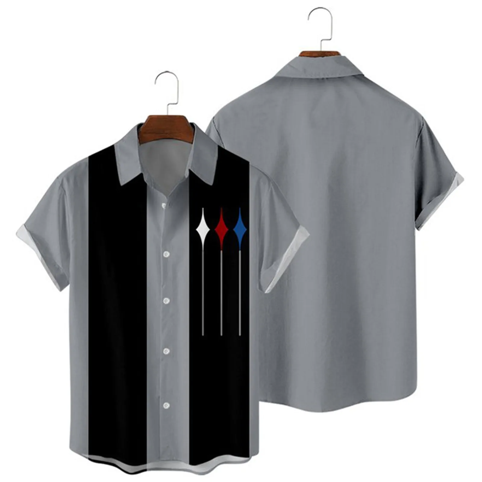 Мъжки Хавайски Ризи С Цветен Модел, Плажни Ризи с Копчета и Къс Ръкав, Риза Участък-намаляване на