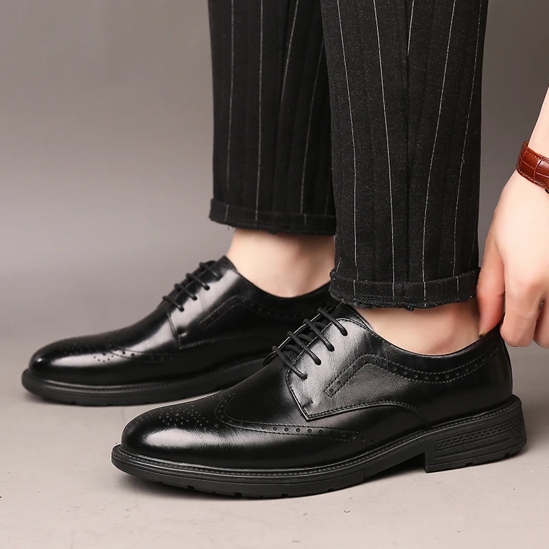 Мъжки обувки-Oxfords дантела, модерен Модел обувки с Перфорации тип 
