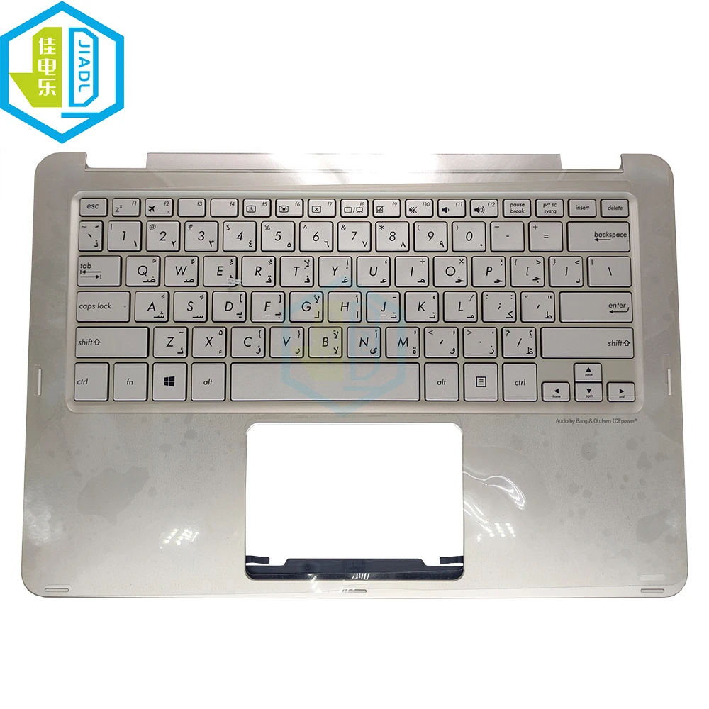 На арабски Клавиатура акцент за ръце Горен калъф за ASUS ZenBook Flip UX360 UX360C UX360CA UX360CAK 13NB0BA1AP0201 13NB0BA1P03012-1 AR злато