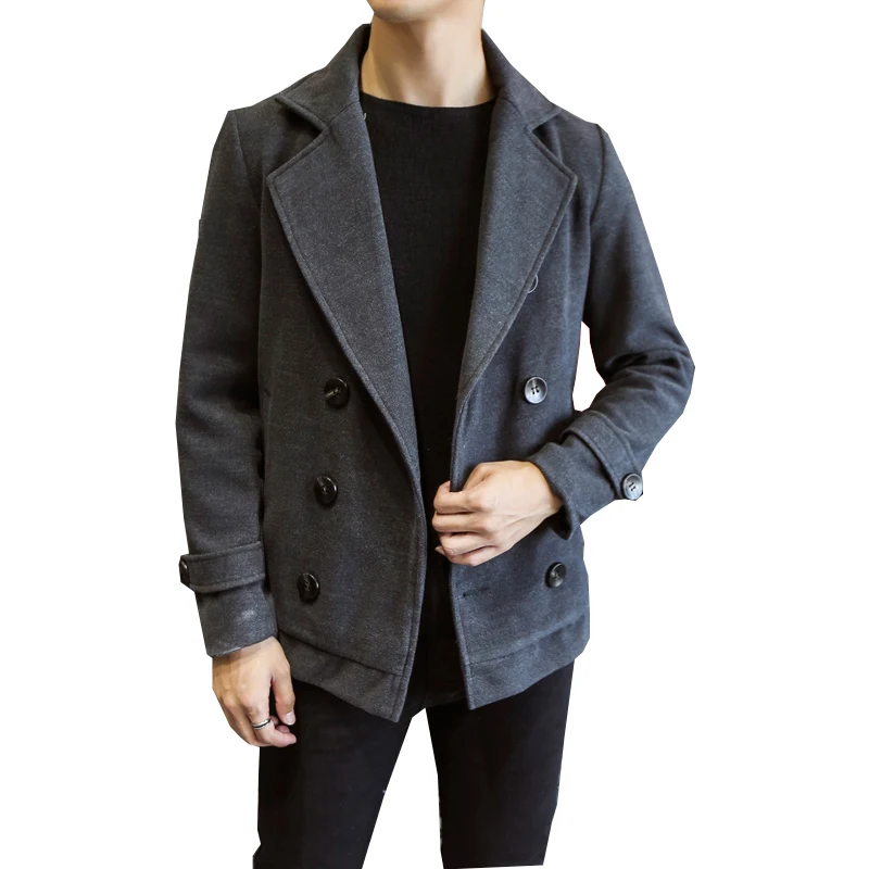 Нова зимна вълна сако, мъжко палто, вълнена, всекидневни Тънък яка, вълнен Мъжки памук тренч, мъжки палта, модни якета, Директна доставка