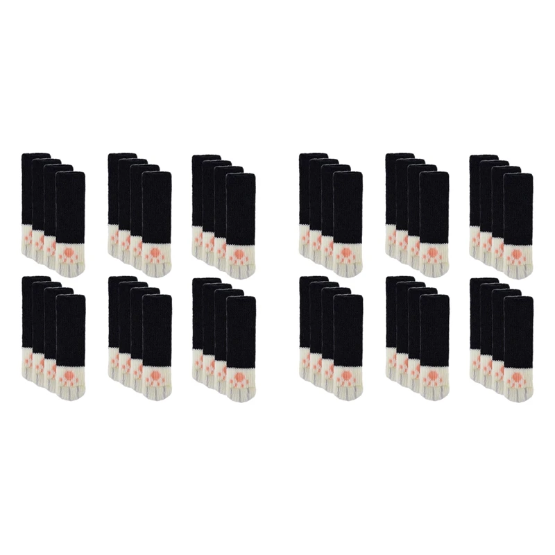 Нови Чорапи за Столове, 48ШТ (12 Комплекта) Покривала За Крачета Столове във Формата на Котешки Лапи Възли Мебелни Чорапи За Краката Защита Пол За Крака на Стола