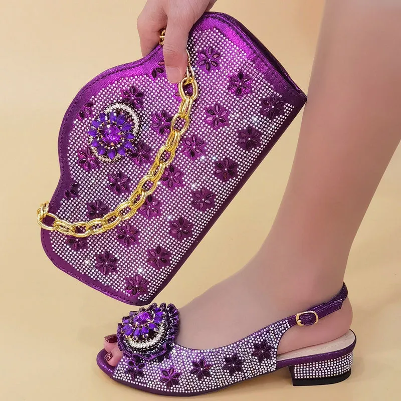 Обувки и чанта в тон модерни обувки за Нигерия чанта и обувки, в комплект с дамски обувки на ток 2,8 см