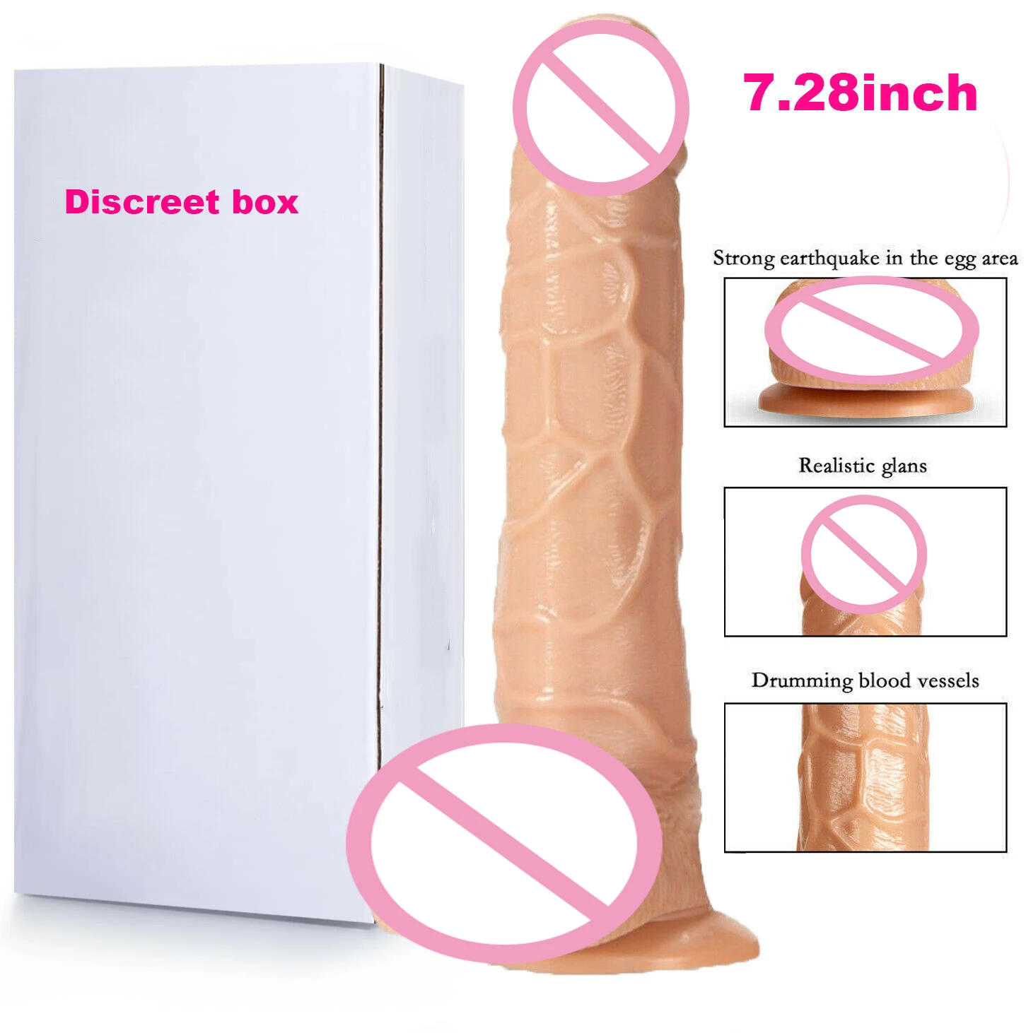Огромна 7.5 сантиметра за жените, вибратор, пенис, член на Донг опашата лъжа голям реалистична форма, с вендузата мастурбатор играчки за възрастни, Секс продукти