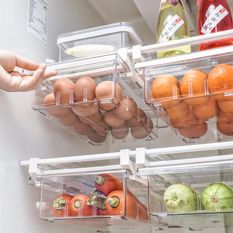 Органайзер за Хладилник Чекмеджето за Съхранение на Хладилника Свежо Съхранение на Яйца, Плодове Зеленчуци, Специално за Кухненско Хладилника