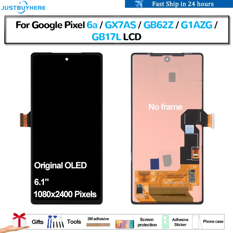 Оригиналния OLED За Google Pixel 6a GX7AS GB62Z G1AZG GB17L Pantalla LCD Дисплей Тъчпад Екран Дигитайзер, Монтаж на Замяна