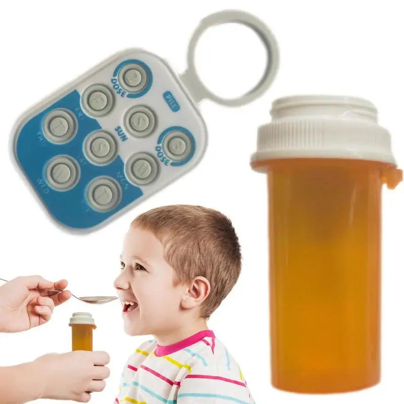 Отслежыватель хапчета за многократна употреба отслежыватель напомняне за прием на лекарства за хранене на Наблюдавания дни и доза Отслеживатели таблетките се прикрепят към вашата бутилка таблетка