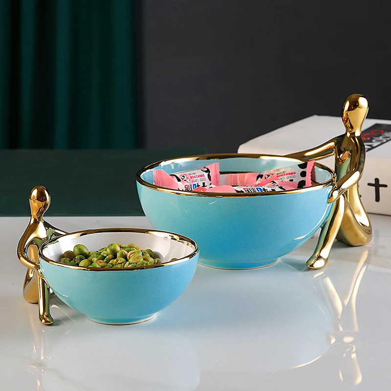 Персонални лека луксозна плодови чиния за декорация на дома в скандинавски стил керамични конфетница масичка за кафе в кутия за съхранение на абстрактни декорации