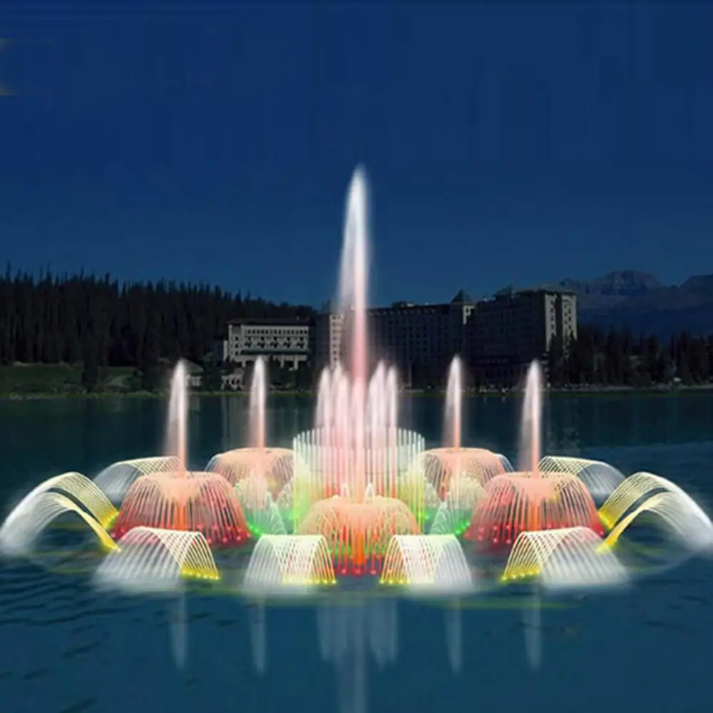 Плаващ музикален фонтан, обзавеждане за озеленяване в студена мъгла, инженеринг, оборудване на фонтани, водна завеса/чешма с програмно управление