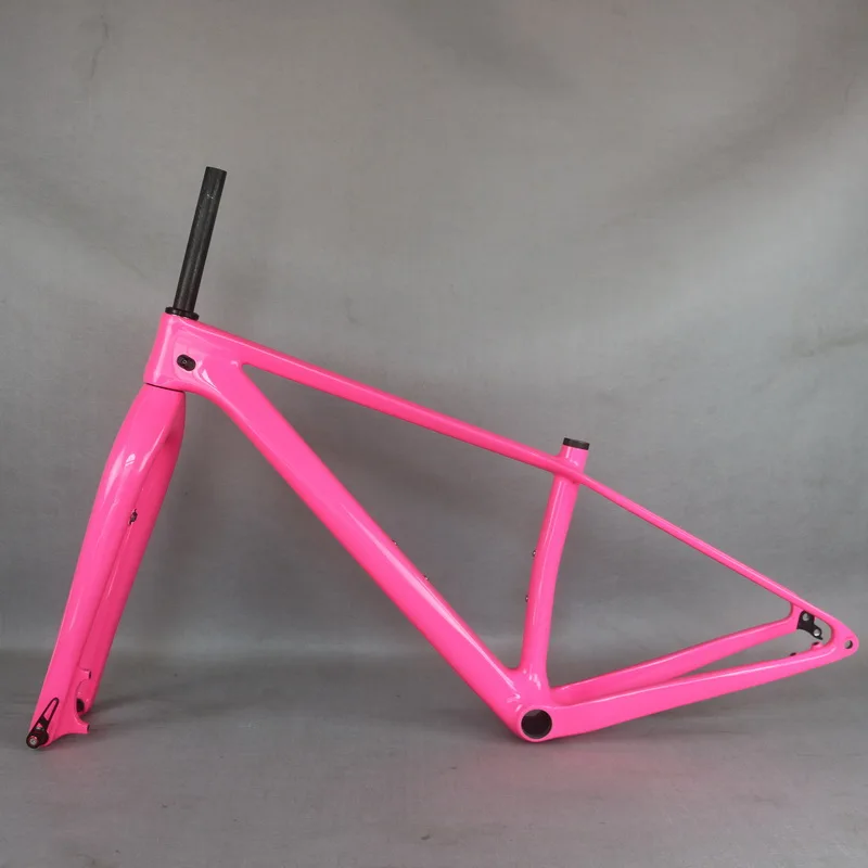 Плосък Дисков Спирачка BB92 изработени по поръчка розова боя 29er за Монтиране на велосипед Рамка FM199 с карбонова вилица 29erX2.35 гуми