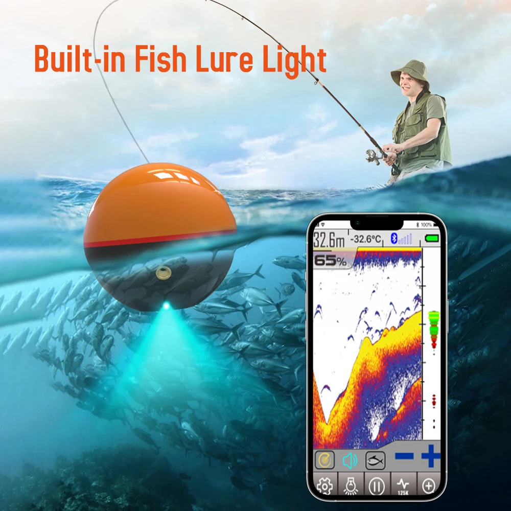 Преносим Безжичен БТ Smart Fish Finder Риболовен Сонар Fishfinder За Каяк Лодка Оборудване, Риболовен Сонар