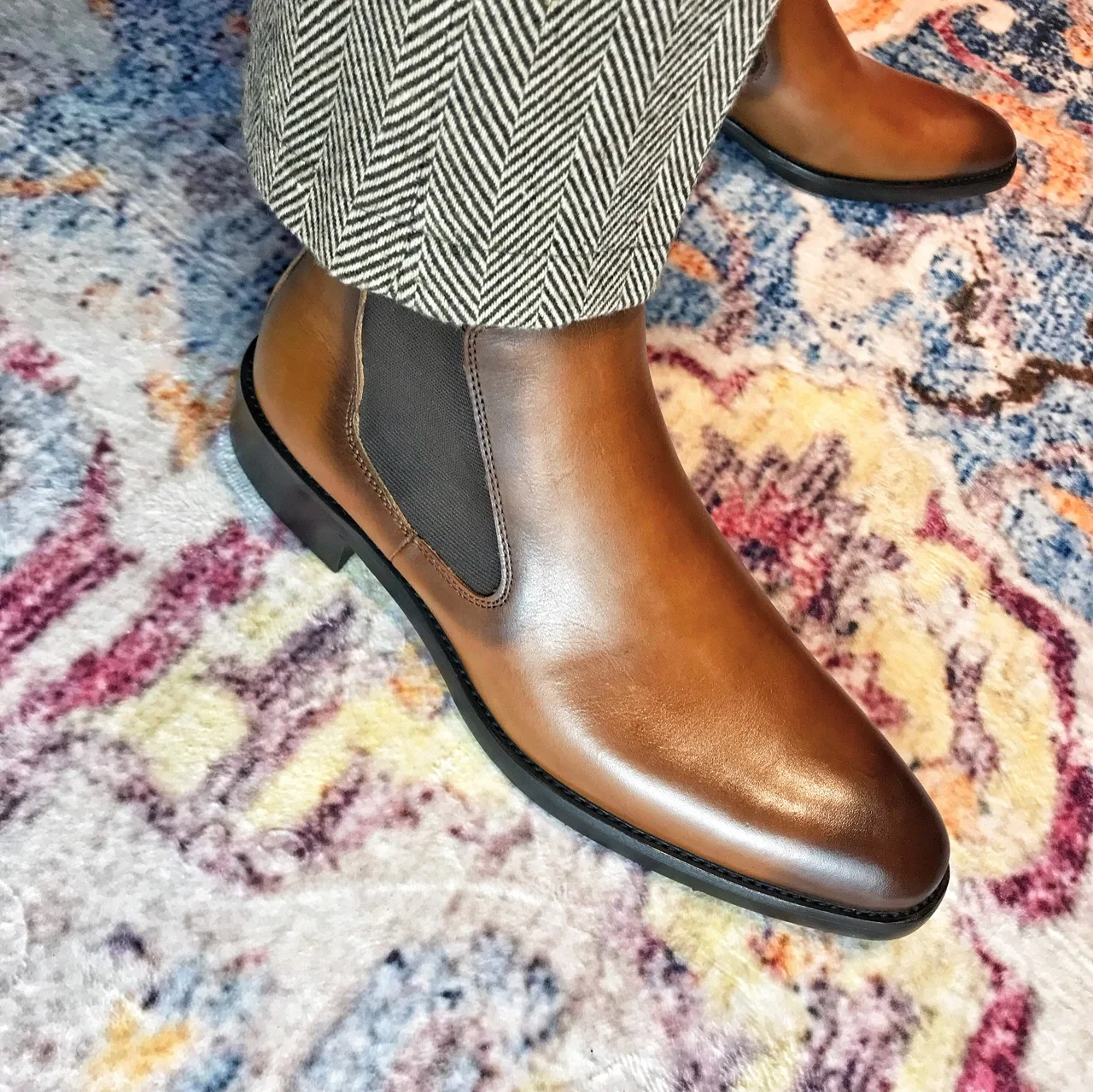 Пролетно-есенно-зимни мъжки обувки в италиански стил, Ръчно изработени в стил ретро, кожени ботуши с Остри Пръсти в британския стил, бизнес модела обувки, мъжки обувки 