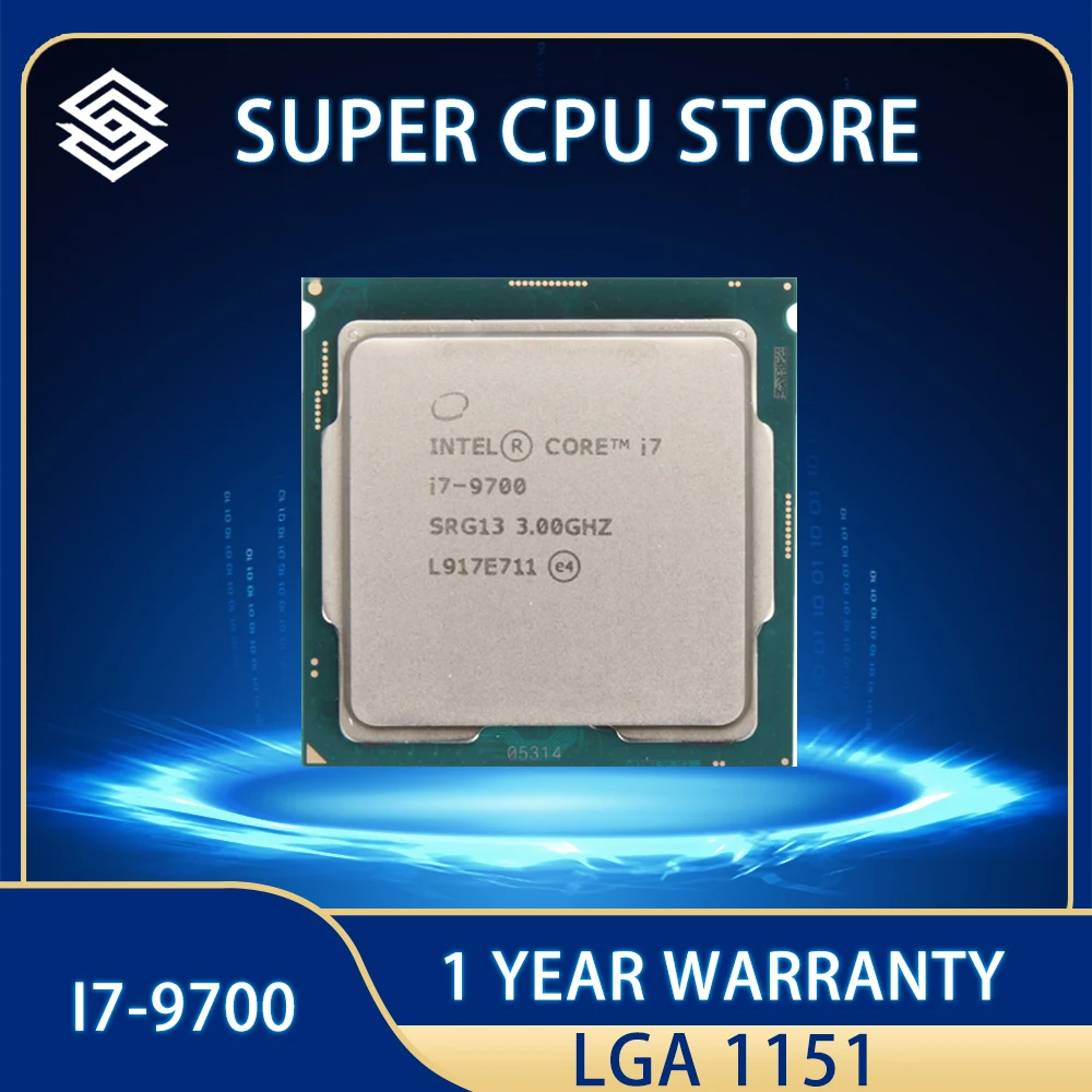 Процесор Intel Core i7-9700 i7 9700 CPU Процесор 12M 65W 3,0 Ghz Восьмиядерный восьмипоточный LGA 1151