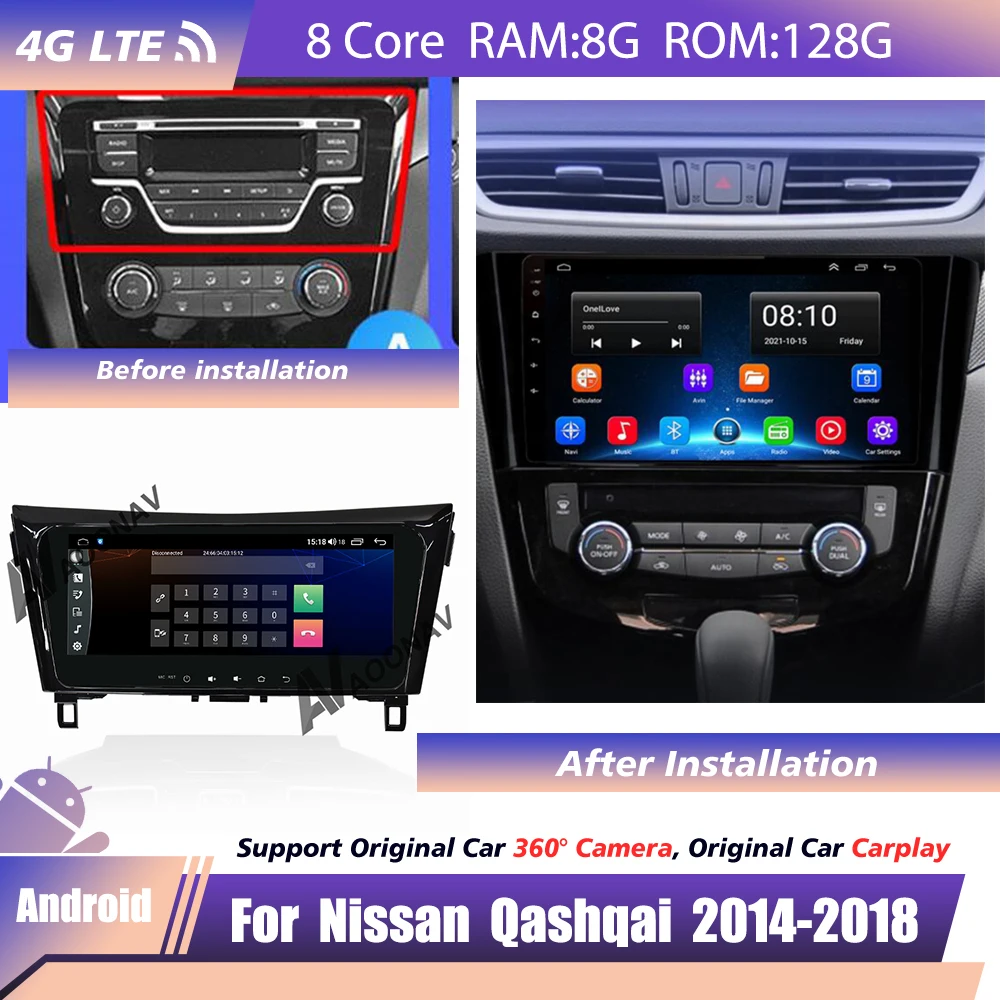 Радио 2 din android За Nissan X-Trail T32 Qashqai J11 T31 J10 2014 2015-2018 DVD Система Android Стерео приемник Кола