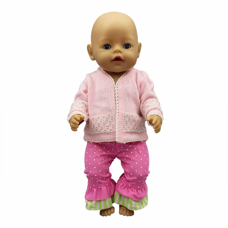 Розов Пуловер Костюм стоп-моушън Дрехи са Подходящи За 17 см 43 см стоп-моушън Облекло-Костюм За Раждане на Дете, Подарък За Рожден Ден на Дете