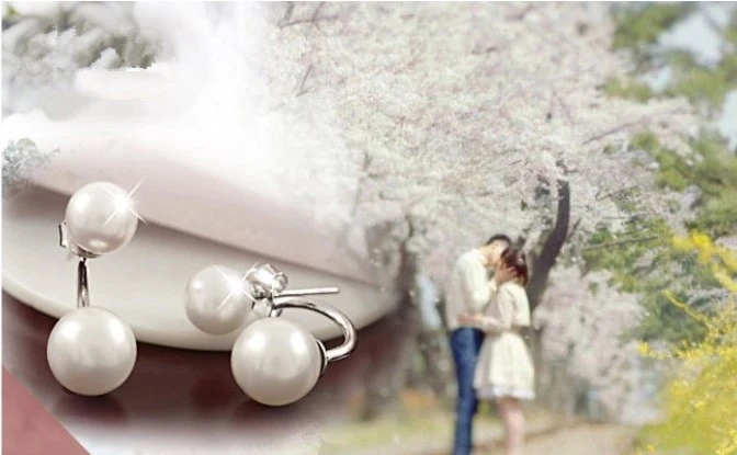 Романтични Обеци, Бижута Подарък За Жена В Позлатен Сребърен Цвят Сватба Бели Перли