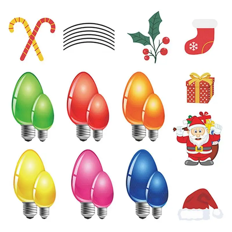 Светлоотразителни Коледни Магнити, Стикери Коледни Магнитни Стикери Крушки Магнити, PVC Стикери за Украса За Коледа на Автомобила