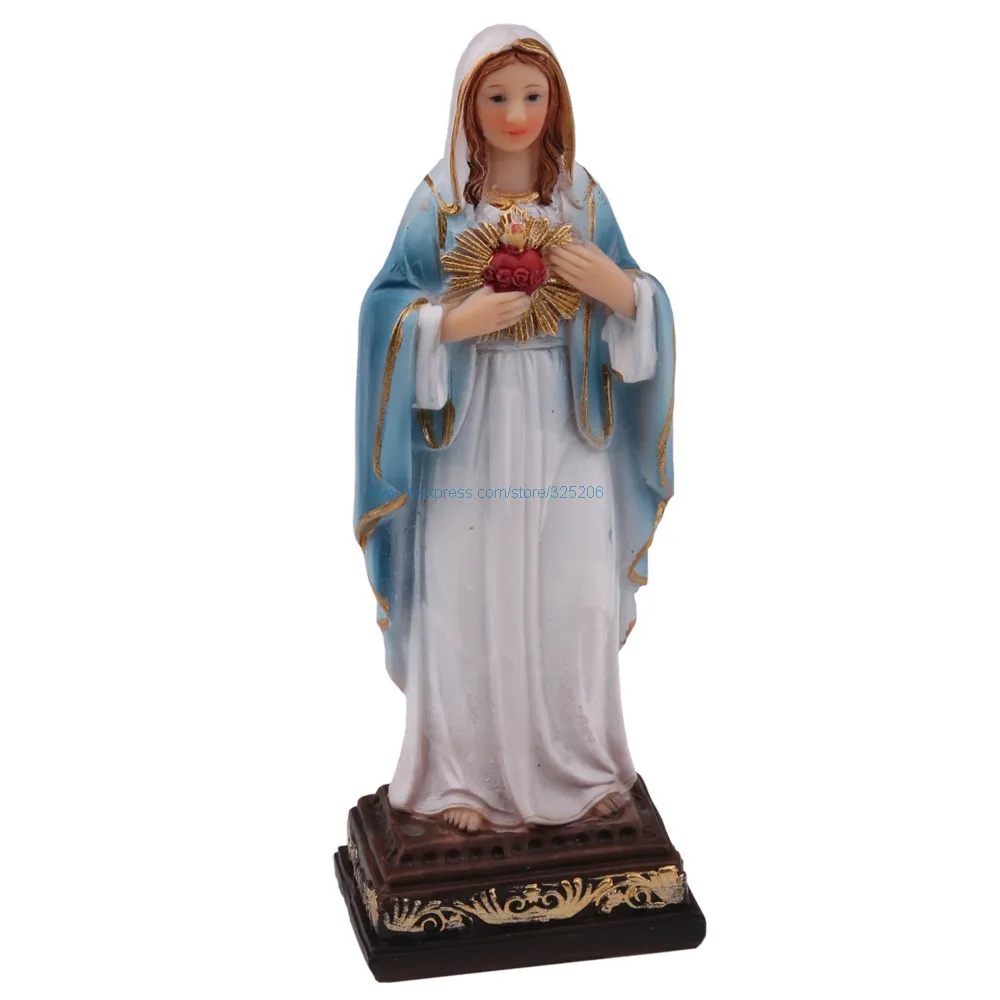 Свещеното Сърце на Мария Статуя на Дева Мария Скулптура За Домашен Украса Украшение Католически Сувенири Подарък 5 инча, НОВ