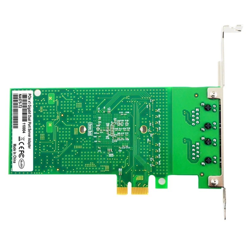Се сближили мрежова карта 1G Gigabit Ethernet с чип 82575, два порта RJ45, PCI-E X1, E1G42E