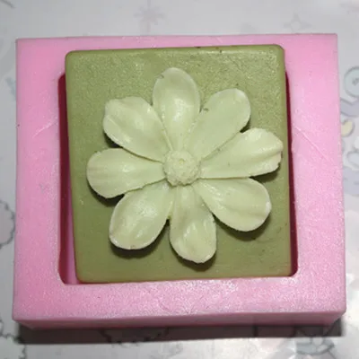 Силиконово сапун мухъл цвете форма на квадратна форма Скърпвам торта мухъл Форма за печене DIY инструменти