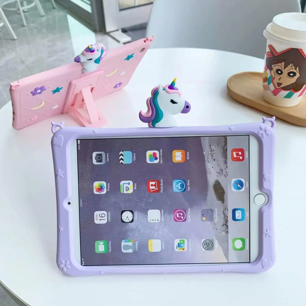 Сладък Еднорог е Мек Силиконов Калъф-Стойка За Таблет За iPad Air 4 10,9 см 2020 Калъф За iPad Air4 2020 Обвивка + каишка + дръжка