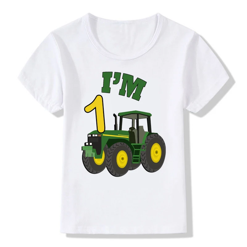 Сладък Пазар на Тематична Тениска с Изображение на Трактора 1-10 за Рожден Ден, Детска Тениска с Принтом за Момчета и Момичета На Рожден Ден, един Забавен Подарък, Тениска, Подарък, Детски Дрехи