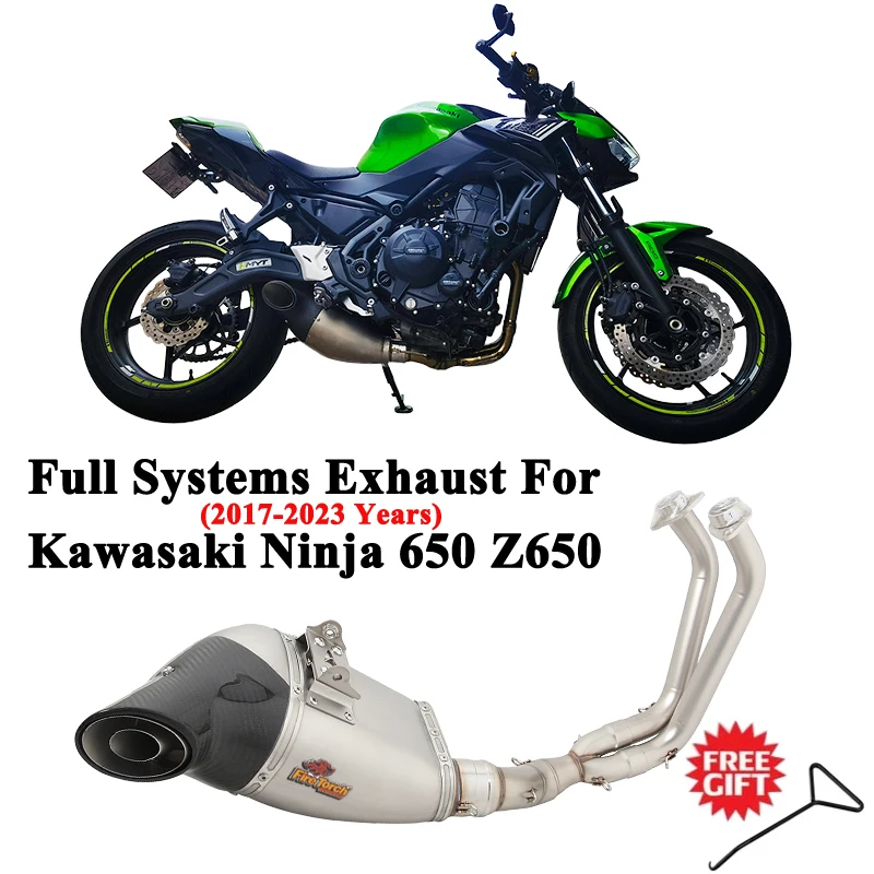 Слипоны За Kawasaki Ninja 650R Z650 2017-2023 Мотоциклет на Изпускателната Система DB Killer Escape Модифицирана Предна Тръба от въглеродни влакна Ауспуси