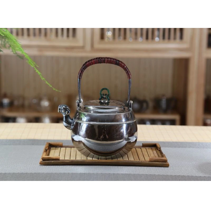 Сребърен гърне 999 проба сребро чай комплект ръчно изработени Японски ретро coffee maker домашна чаена церемония по Кунг-фу чай 900 мл