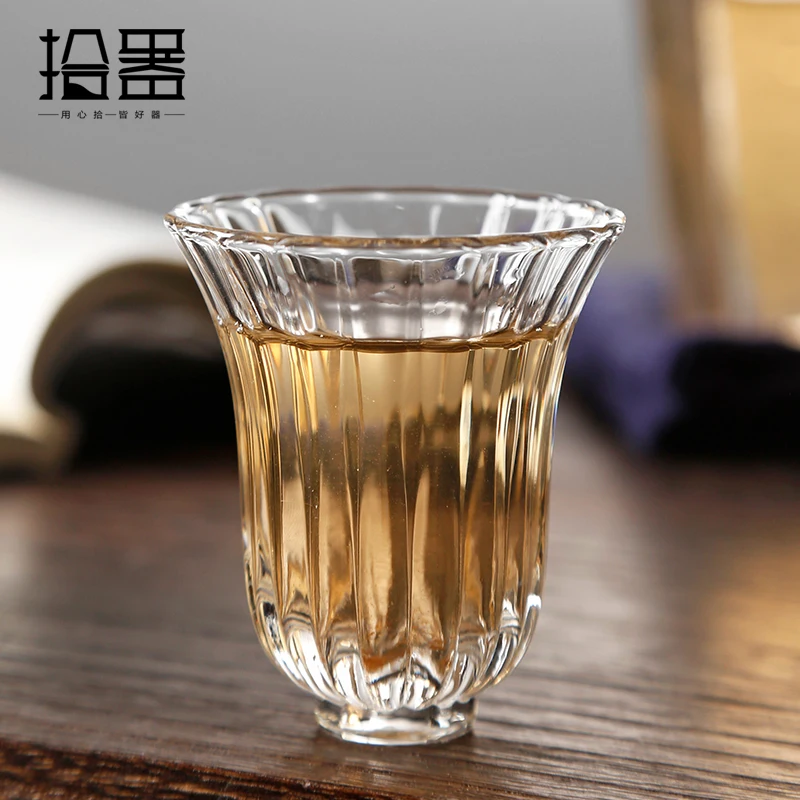 Стъклена лепестковая чаша ароматна чаша цвете чай single master чаша чаена чаша малко висока стъклена прозрачна
