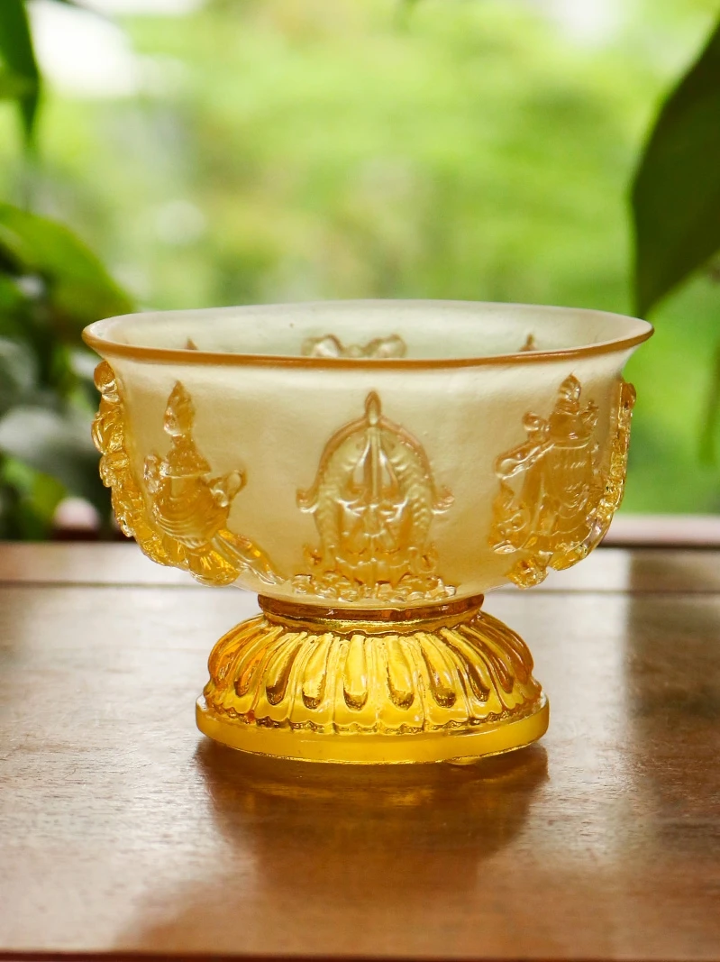 Стъкло древните методи осем благоприятни, чаши за събиране на помощи, чаши за предлагане на вода, будистки почит, предмети от бита