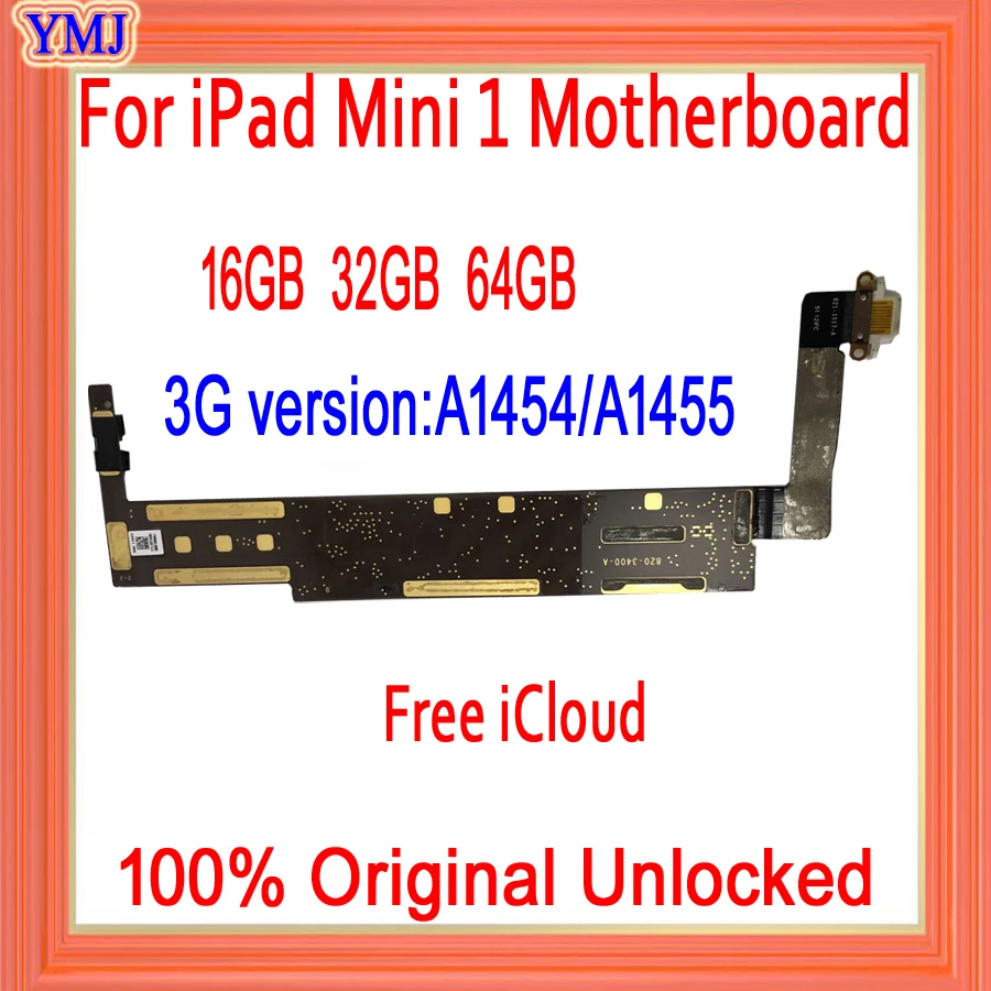Със система IOS За iPad Mini 1 дънна Платка A1545/A1455 3G версия и A1432 WiFi 100% Оригинал Без icloud логическа такса Добре тестван