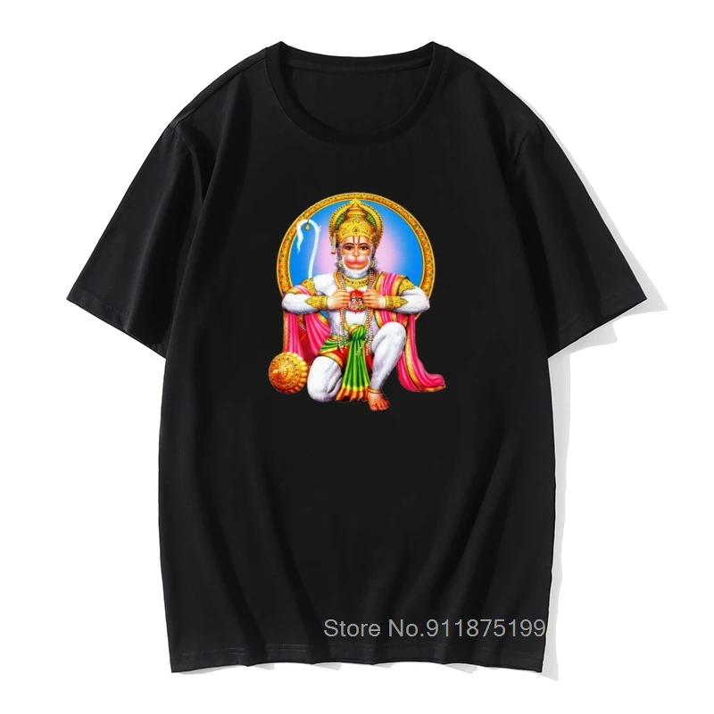 Тениска Милена, Мъжки Тениски С 3D Принтом, Индийски Маймуна, Бог, Графични и Мъжки Блузи, Тениски, 100% Памук, Блузи с Къс Ръкав, Тениски, Черен