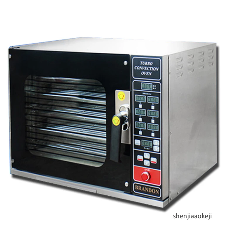Търговски печка с циркулация на горещ въздух, електрическа готварска печка, 4 слой, Многофункционална машина за печене от Неръждаема Стомана за бургери / хляб / пица