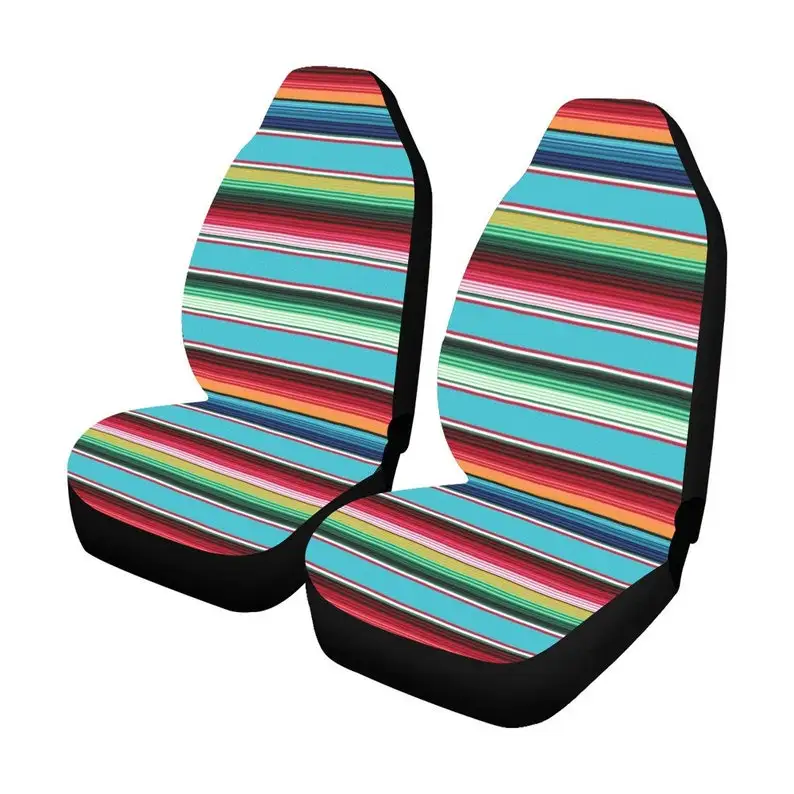 Тюркоазени Шарени Калъфи за автомобилни седалки Serape (опаковка от 2), Автомобилен Аксесоар Pattern10, Покривала за автомобилни седалки, Мексикански Одеяло на ивици