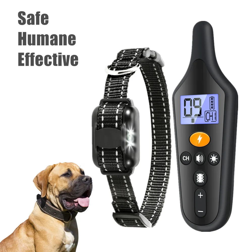 Ударни Нашийник За кучета Електрически Тренировъчен Нашийник за кучета с дистанционно управление За Малки, Средни и големи Кучета Със звуков сигнал, вибрации, безопасният режим удар