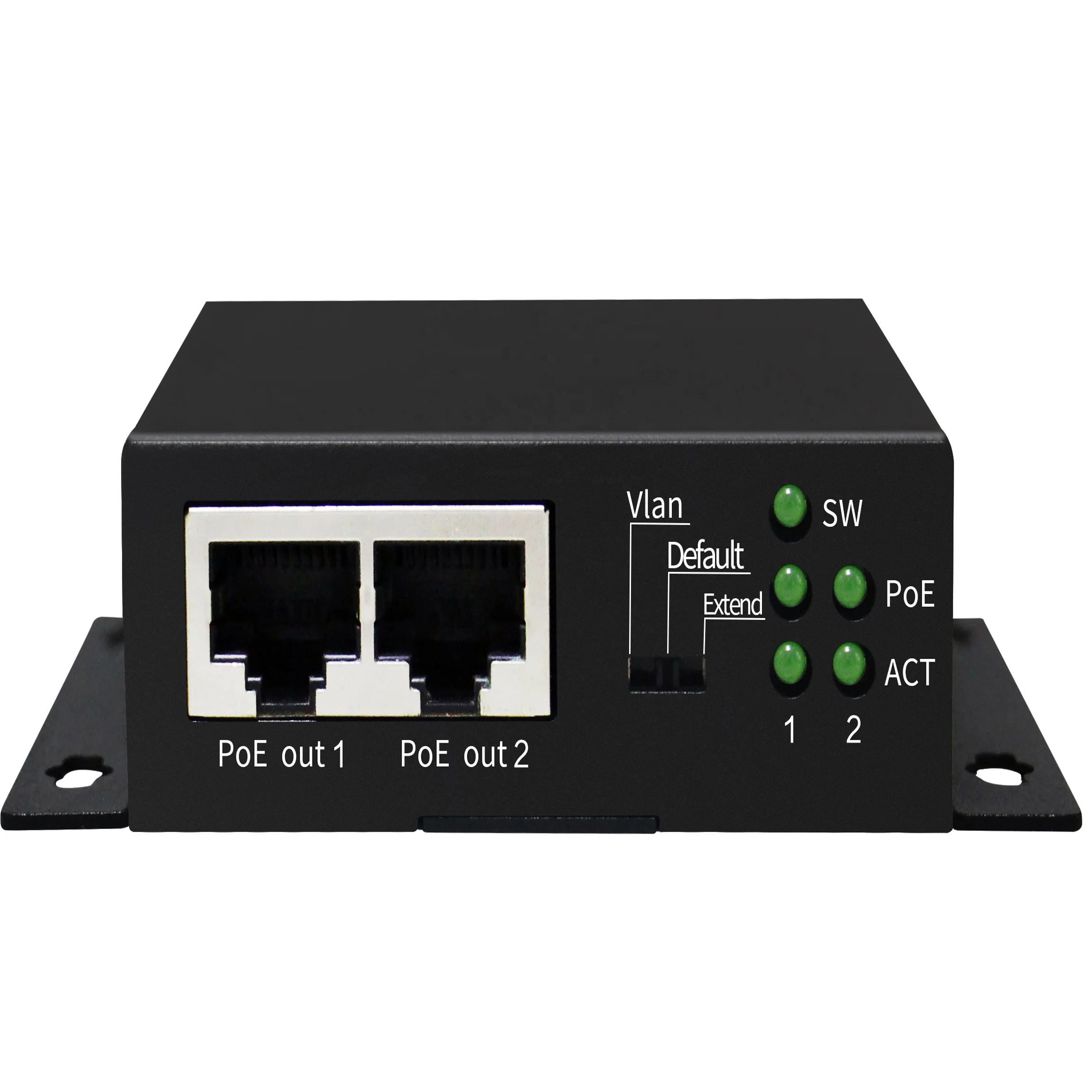 Удължител switch POE TLT-TECH IEEE802.3af със скорост 10/100 Mbps за ip-камера-250 метра за употреба на открито с метален корпус