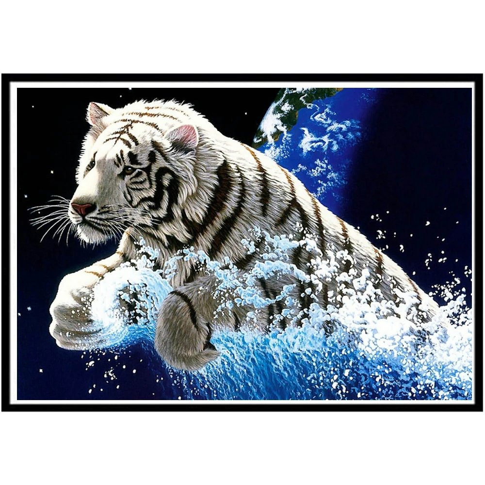 Фабрика 5D тигър диамантена живопис кръгло пробиване живопис подарък