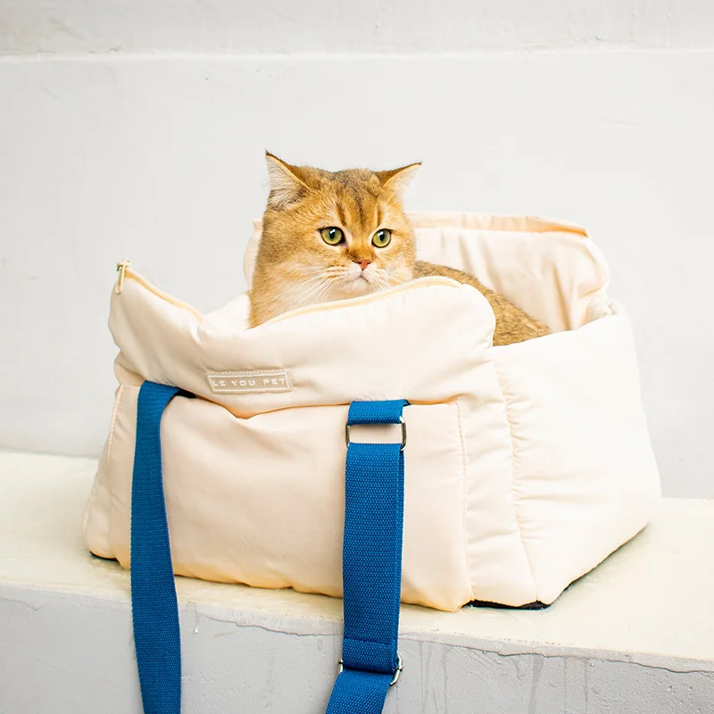Чанта за домашни котки, Преносима Зимна Топла Памучен Кадифе Чанта за малки и средни кучета, Чанта на едно рамо за котки, по-Голям Капацитет