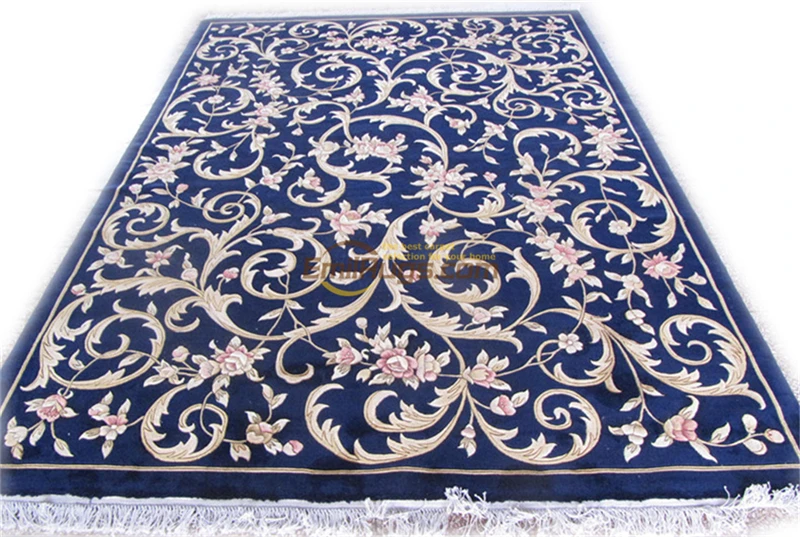 вълнени килими за хола ръчно изработени килими Европейския савонери Цветен Дизайн на Решетка Кръгла Домакински Краси луксозен килим