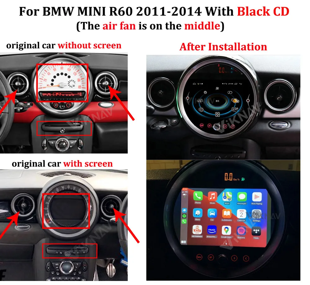 за BMW Mini Cooper R56 R60 Android Радио С телевизор DVD Мултимедиен Плеър Кола Стерео 2007-2014 GPS Навигация WIF Carplay