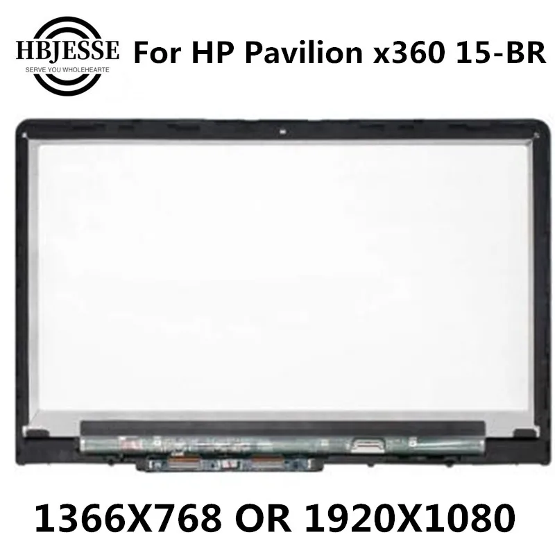 за HP Pavilion x360 15-BR серия LCD Сензорен Дисплей В Събирането на дигитайзер панел + Led Монитор HD 1366*768 FHD 1920*1080