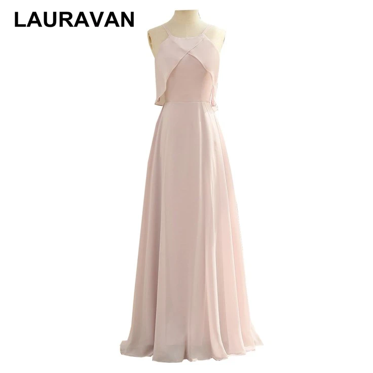 отстъпка-дълги, по-големи размери, светло розов шифон, пролетен дамски вечерни облекла, дрехи за бала, елегантни рокли 2020 за момичета