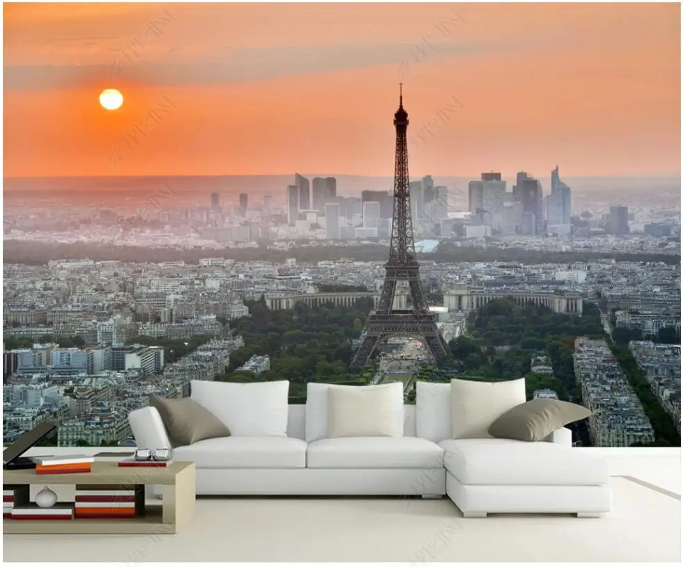 потребителски стенописи 3d фото тапет на Айфеловата Кула в Париж, Франция на фона на живопис начало декор тапети за стените, 3d хол