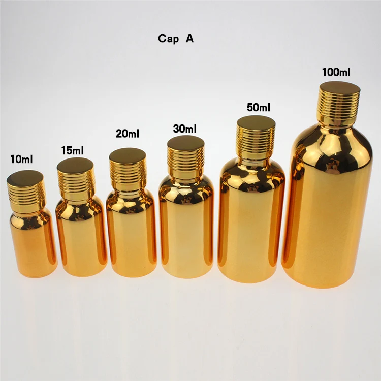 празна Златна бутилка за проба етерично масло 100pcs10ml на едро, продажба на малко 10 мл празна стъклена бутилка, бутилка за смесване на етерични масла