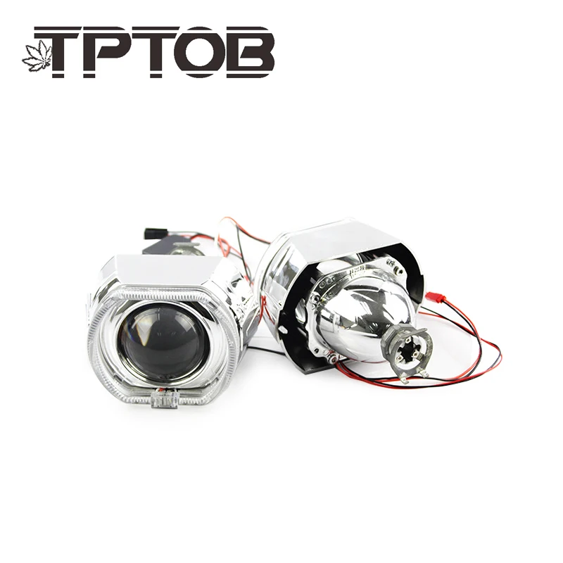 TPTOB X5 Квадратен LED Ангелски Очи на Дявола Halo DRL Биксеноновые Лещи Авто Проектор ксенонови Авто Тунинг Комплект H4-H7 Използват Лампи H1
