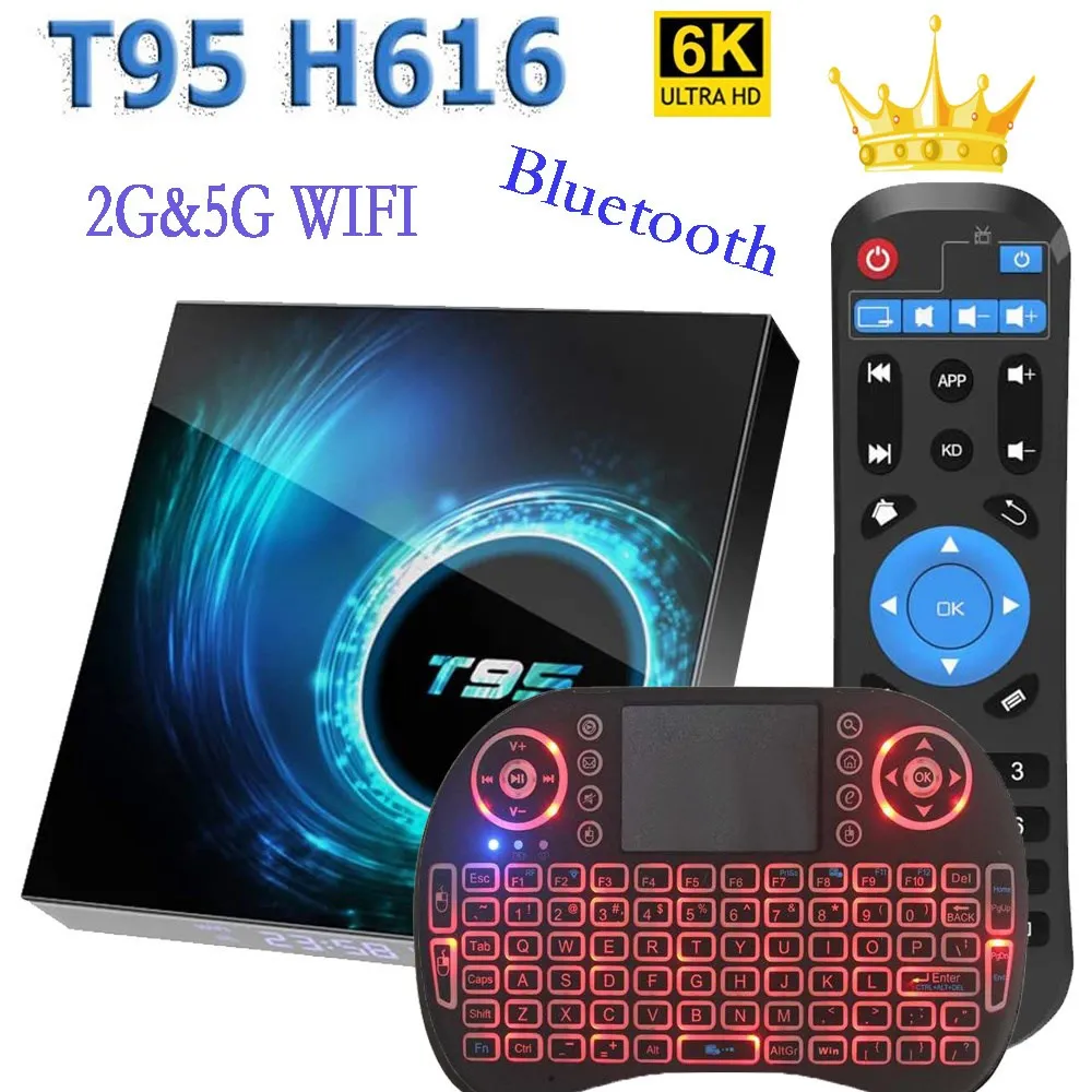 ТЕЛЕВИЗИОННА конзола с Android 10 2022 най-Новият T95 Smart Tv Box 6k 2,4 g 5g Wifi 128 g 3D Voice16g 32 gb 64 gb 4k Quad мултимедиен плейър телеприставка