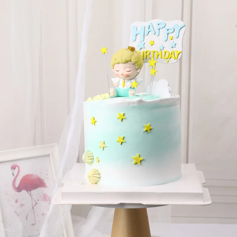 лък честит рожден ден торта topper розово Червено жълто синьо принцеса за украса на торта за рожден ден за момичета
